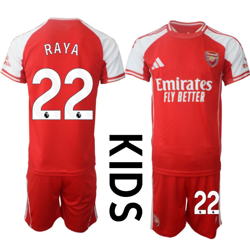 Youth 2025-2026 Season Club Arsenal home red #22 Soccer Jersey